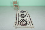 Authentic Moroccan Berber Rug - 2.7 x 5 ft | Ivory with Dark Tribal Patterns