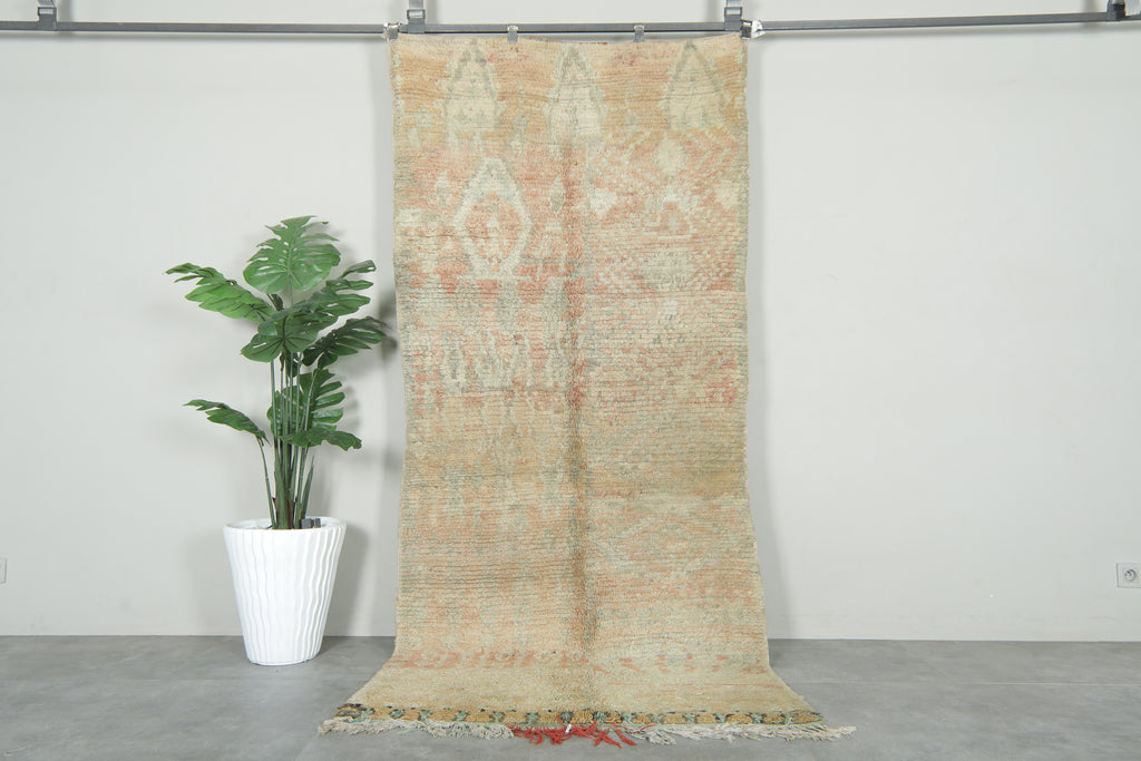 Vintage Moroccan rug 3.8 ft x 8.8 ft - Handmade