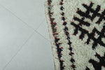 Authentic Moroccan Berber Rug - 2.7 x 5 ft | Ivory with Dark Tribal Patterns