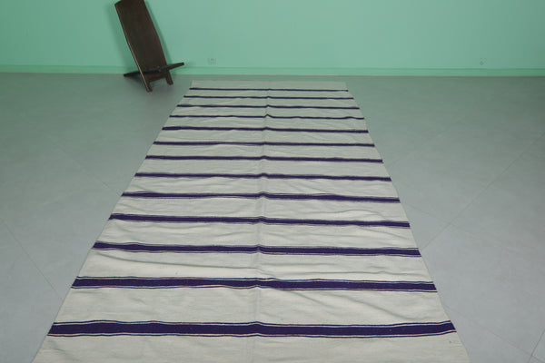 Moroccan Runner Rug 5.6 FT X 13.5 FT | Large Striped Carpet for Hallways