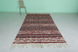 Handwoven Moroccan Rug 5.3 x 9.1 FT – Red & Cream Striped Design