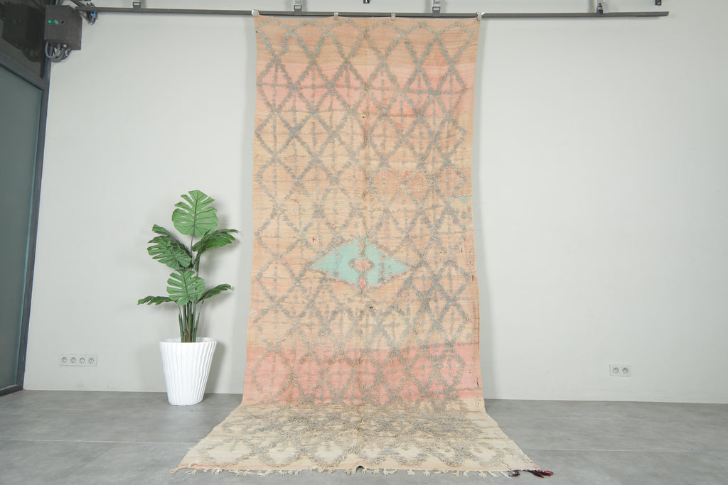 Vintage Moroccan rug 5.7 ft x 13.7 ft - Handmade