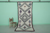 Authentic Moroccan Berber Rug - Geometric Handmade Wool Carpet 3.3 FT X 7.3 FT