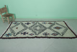 Authentic Moroccan Berber Rug - Geometric Handmade Wool Carpet 3.3 FT X 7.3 FT