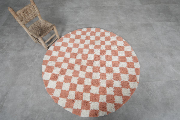 Checkered Moroccan rug – Handmade round rug