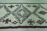 Authentic Moroccan Berber Rug - Geometric Handmade Wool Carpet 3.3 FT X 7.3 FT