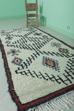 Authentic Moroccan Berber Rug - Geometric Handmade Wool Carpet 3.3 FT X 7.3 FT