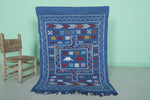 Handmade Moroccan Rug in Blue – 3.2 FT x 4.7 FT | Traditional Berber Design