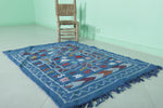 Handmade Moroccan Rug in Blue – 3.2 FT x 4.7 FT | Traditional Berber Design