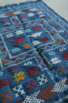 Handmade Moroccan Rug in Blue – 3.2 FT x 4.7 FT | Traditional Berber Design