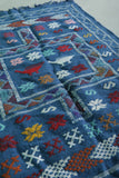 Handmade Moroccan Rug in Blue – 3.2 FT x 4.7 FT | Traditional Berber Design