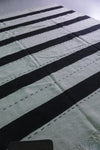 Large Moroccan Rug – Bold Black and Ivory Striped Design | 9.9 FT x 12 FT