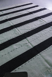 Large Moroccan Rug – Bold Black and Ivory Striped Design | 9.9 FT x 12 FT