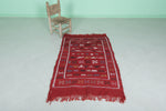 Handcrafted Red Moroccan Rug – 3.1 FT x 5.1 FT | Authentic Berber Patterns