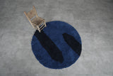 Custom Handmade Blue Moroccan Round Rug - Perfect for Any Room