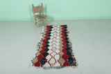 Handmade Wool Diamond Pattern 2.2 FT X 5.9 FT