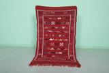 Handcrafted Red Moroccan Rug – 3.1 FT x 5.1 FT | Authentic Berber Patterns