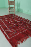 Handcrafted Red Moroccan Rug – 3.1 FT x 5.1 FT | Authentic Berber Patterns