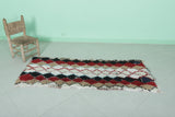 Handmade Wool Diamond Pattern 2.2 FT X 5.9 FT