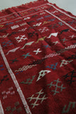 Handcrafted Red Moroccan Rug – 3.1 FT x 5.1 FT | Authentic Berber Patterns