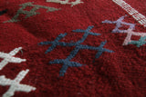 Handcrafted Red Moroccan Rug – 3.1 FT x 5.1 FT | Authentic Berber Patterns