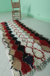 Handmade Wool Diamond Pattern 2.2 FT X 5.9 FT