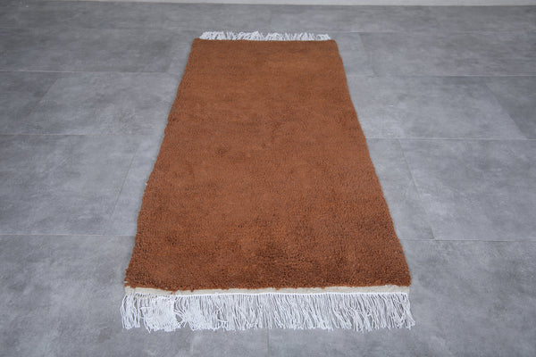 Beni Ourain Moroccan Rug – 3 x 6.1 ft | Warm Earthy Handmade Carpet