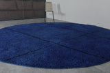 Handcrafted Round Moroccan Rug - 10.7 Ft, Bold Blue