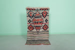 Vintage Handmade Moroccan Runner Rug 2.4 FT X 4.7 FT | Tribal Boho Design