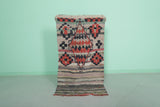 Vintage Handmade Moroccan Runner Rug 2.4 FT X 4.7 FT | Tribal Boho Design