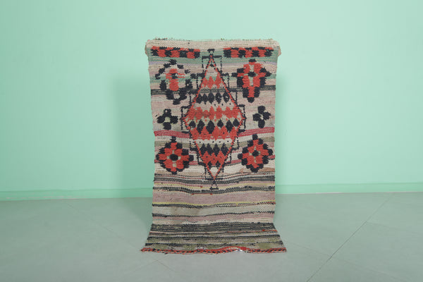 Vintage handmade Moroccan runner rug 2.4 FT X 4.7 FT | Tribal boho design