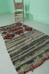 Vintage Handmade Moroccan Runner Rug 2.4 FT X 4.7 FT | Tribal Boho Design