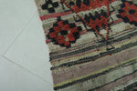 Vintage Handmade Moroccan Runner Rug 2.4 FT X 4.7 FT | Tribal Boho Design