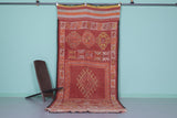 Handmade Moroccan Hallway Rug - 4.3 FT X 11.3 FT - Traditional Red & Orange Patterns