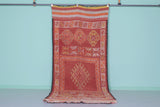 Handmade Moroccan Hallway Rug - 4.3 FT X 11.3 FT - Traditional Red & Orange Patterns