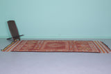 Handmade Moroccan Hallway Rug - 4.3 FT X 11.3 FT - Traditional Red & Orange Patterns