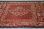 Handmade Moroccan Hallway Rug - 4.3 FT X 11.3 FT - Traditional Red & Orange Patterns