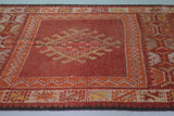 Handmade Moroccan Hallway Rug - 4.3 FT X 11.3 FT - Traditional Red & Orange Patterns