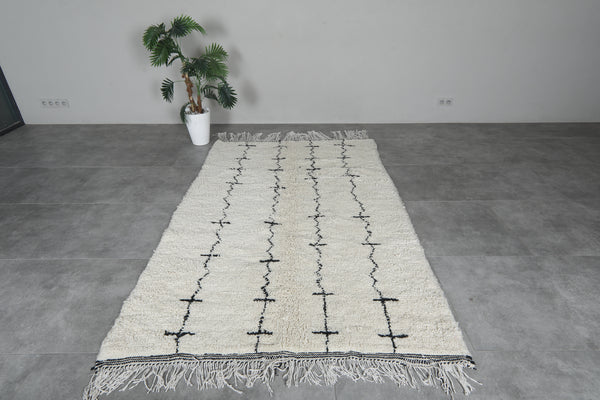 Beni Ourain Rug 5.1 x 7.8 ft – Handmade Moroccan Wool Carpet