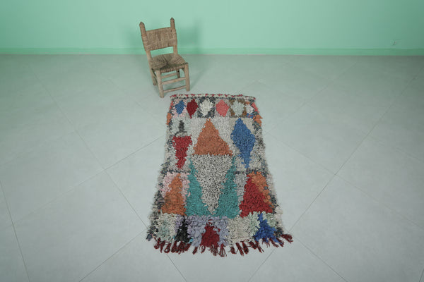 Handmade Moroccan boucherouite carpet – 2.5 x 4.6 ft berber rug