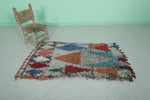 Handmade Moroccan Boucherouite Carpet – 2.5 x 4.6 ft Berber Rug