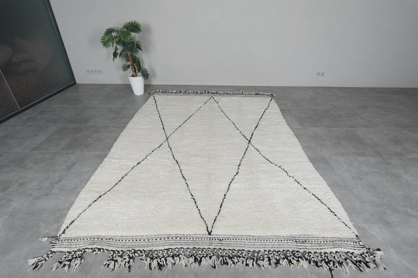 Beni ourain rug 6.5 x 8.9 ft handmade Moroccan wool carpet