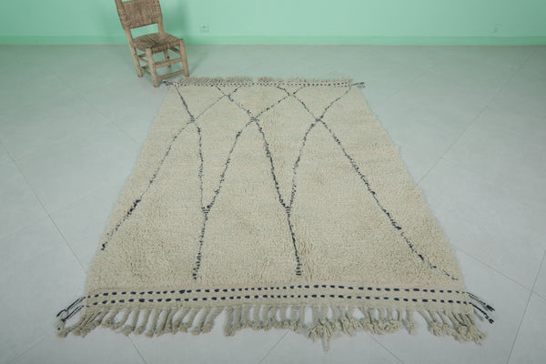 Beni ourain Moroccan rug 5.1 x 6.2 ft - Handmade wool rug