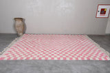 Large Pink & White Checkered Moroccan Berber Rug | 8.2 x 11.2 ft
