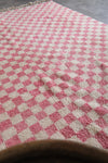 Large Pink & White Checkered Moroccan Berber Rug | 8.2 x 11.2 ft