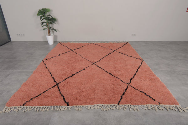 Handmade moroccan rug - Custom size in soft coral