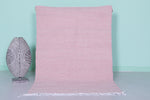 Soft Pink Moroccan Rug – Minimalist Handwoven Accent | 3.4 FT x 5.2 FT