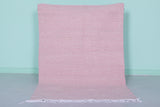 Soft Pink Moroccan Rug – Minimalist Handwoven Accent | 3.4 FT x 5.2 FT