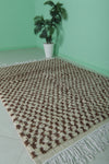 Handwoven Moroccan Checkered Rug – 4.7 x 6.6 ft
