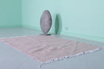 Soft Pink Moroccan Rug – Minimalist Handwoven Accent | 3.4 FT x 5.2 FT